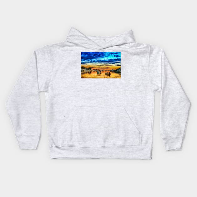 Falmouth Harbor Cape Cod Kids Hoodie by Gestalt Imagery